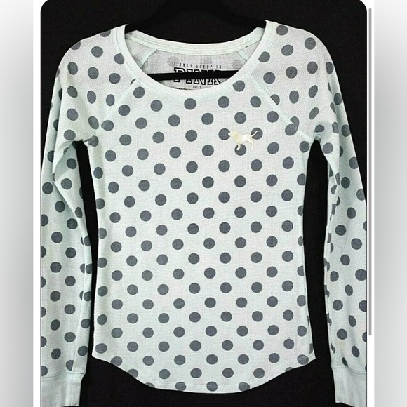 Victoria Secret Only Sleep in Pink Green Gray Polka Dot Top V.good condition XS - Picture 3 of 3